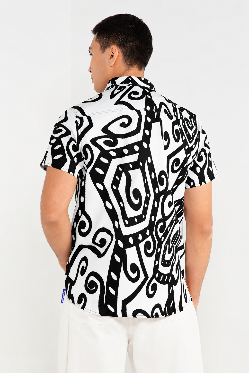 ISHAN SHORT SLEEVES SHIRT - BLACK WHITE