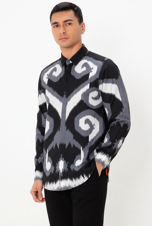 SAMA LONG SLEEVES SHIRT - Black/Platinum
