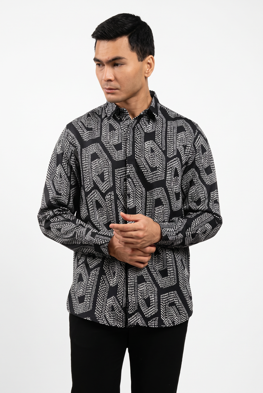 NIRA LONG SLEEVE SHIRT - Ink Black