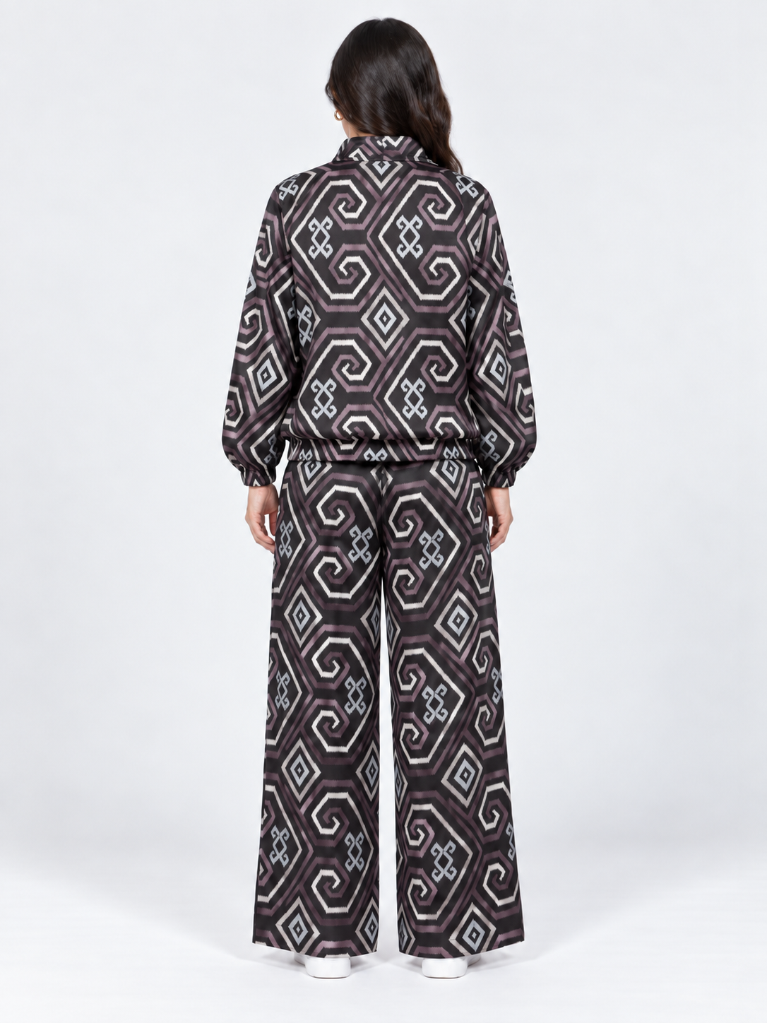 Mela Dotted Black/Brown jacket by TAS, back view