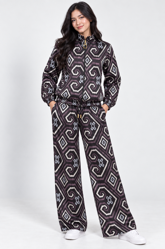 Mela Dotted Black/Brown set by TAS, front view