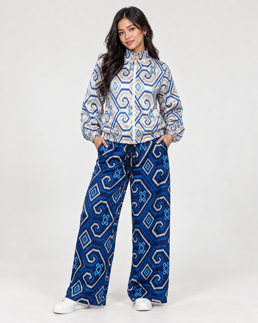 MELA IKAT SET - BLUE/CREAM