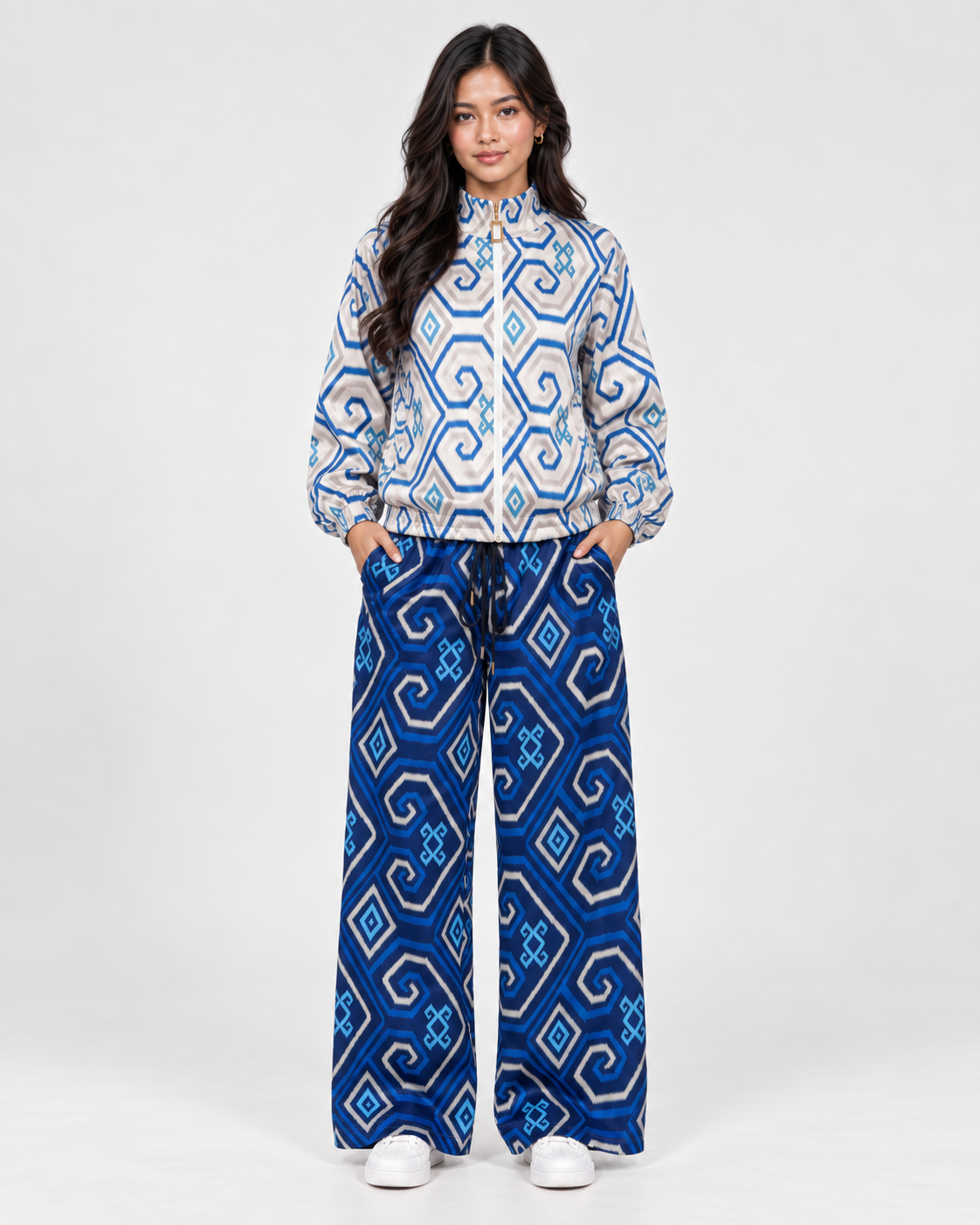 MELA IKAT SET - BLUE/CREAM