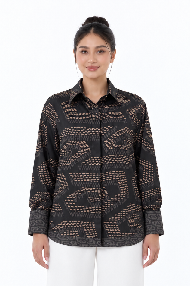 NIRA DAILY BLOUSE - BLACK