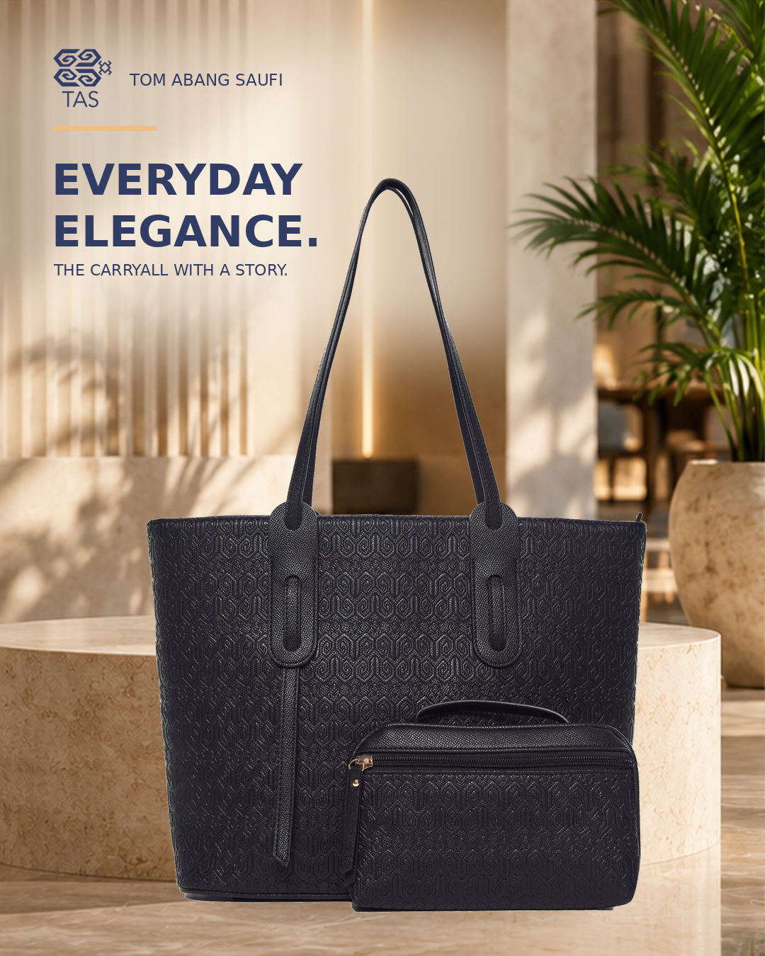 THE HERITAGE TOTE - LUXE BLACK (PRE-ORDER)