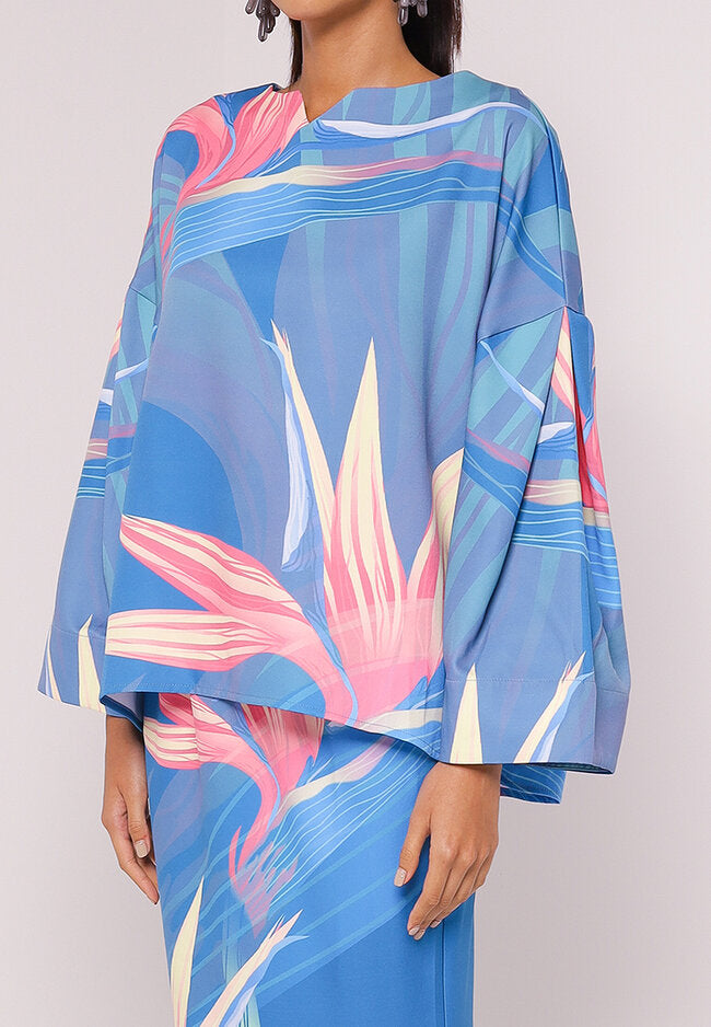 HELENA KURUNG IN BLUE AND PINK - BLUE