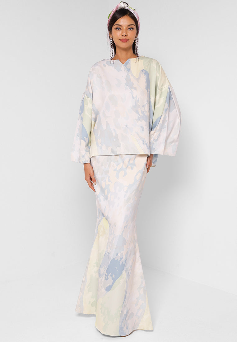 MONET KURUNG IN SILVER,GREY AND YELLOW - NUDE