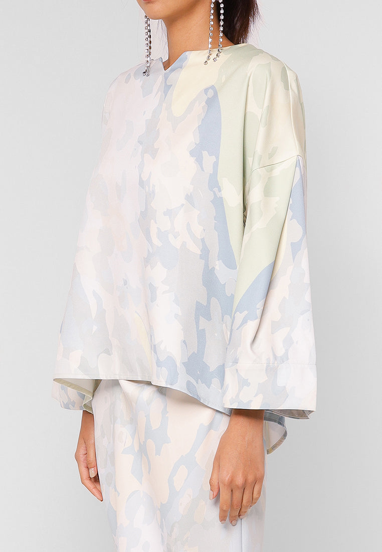 MONET KURUNG IN SILVER,GREY AND YELLOW - NUDE