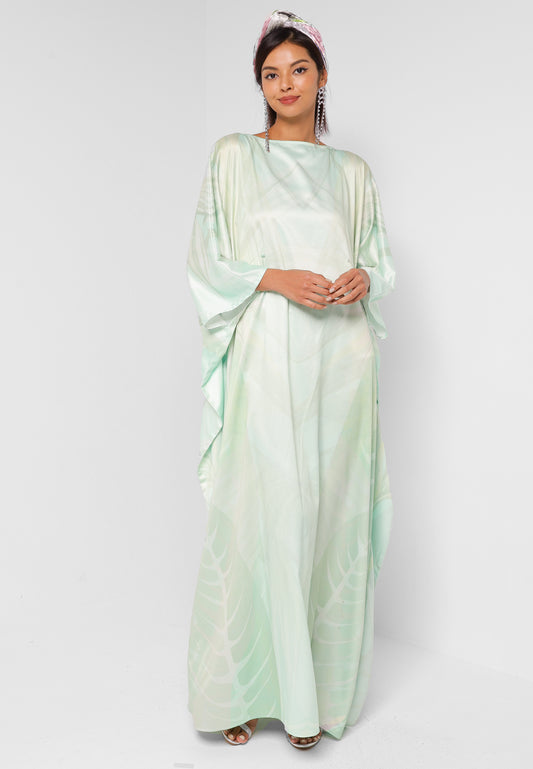 HELENA KAFTAN WITH FRONT BUTTON CLOSURE - GREEN