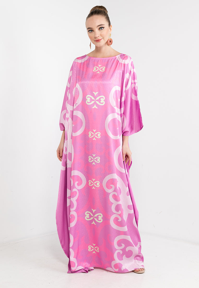 DAYANG KAFTAN WITH FRONT BUTTON CLOSURE - PINK