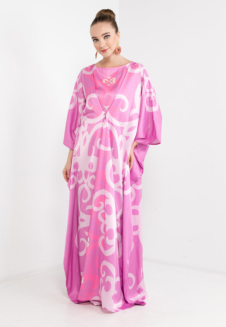 DAYANG KAFTAN WITH FRONT BUTTON CLOSURE - PINK