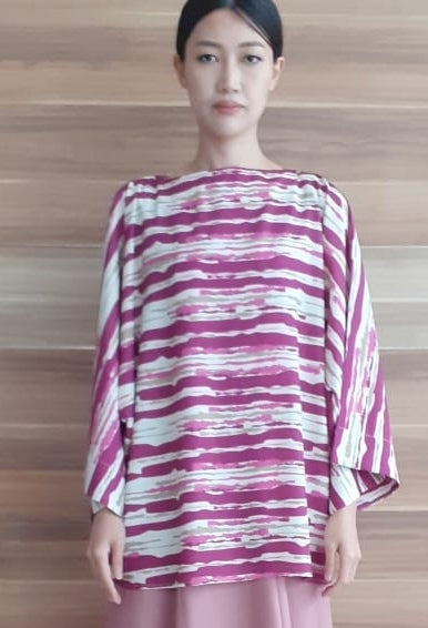 TOP (One-Off) - PLUM STRIPES